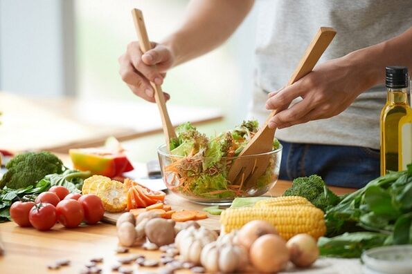 Pagpangandam sa Salad sa utanon alang sa prostatitis